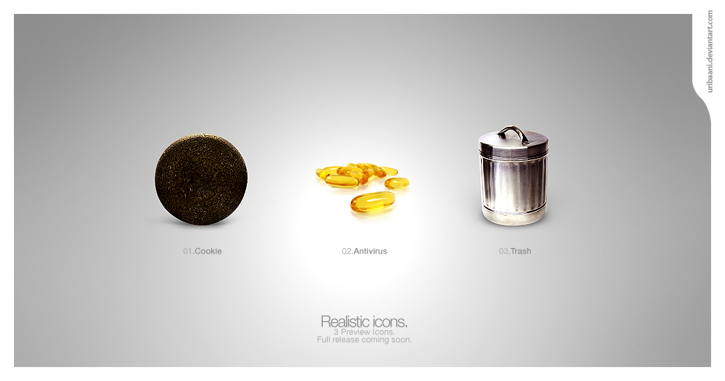 Realistic Icons -Preview icons by Uribaani