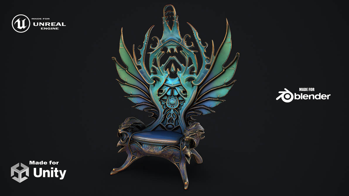 Fantasy Throne 12 game ready 3d model by NicuTepesVulpe on DeviantArt