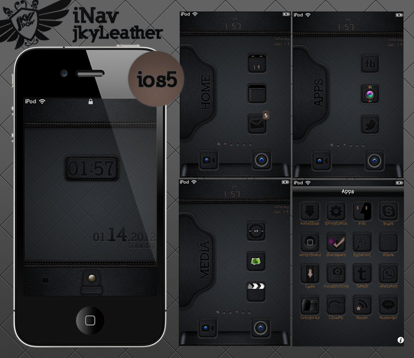 jkyLeather ios 5 iphone theme