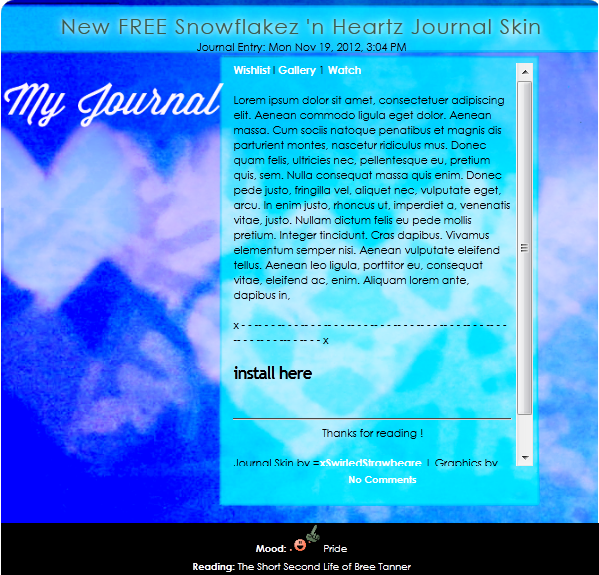 {. Free Snowflakez 'n Heartz Journal Skin .}