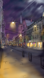 Street in Erfurt @ Night