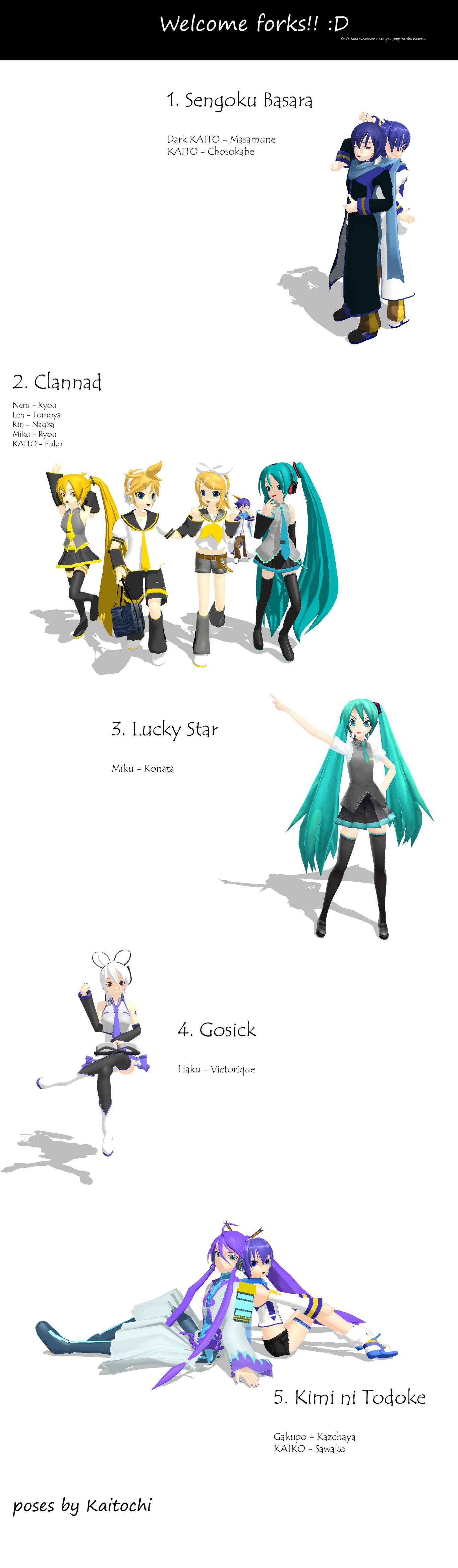 MMD - Random anime pose pack