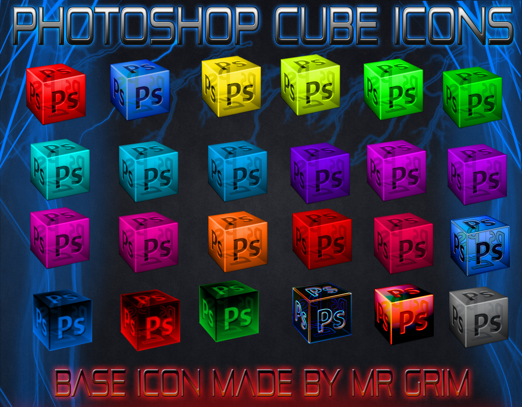 Photoshop Cube Dock Icons