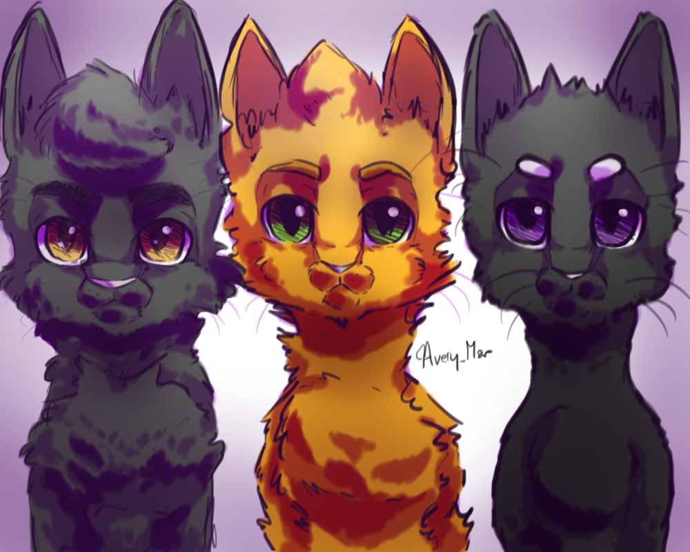 warrior cats firestar graystripe and ravenpaw