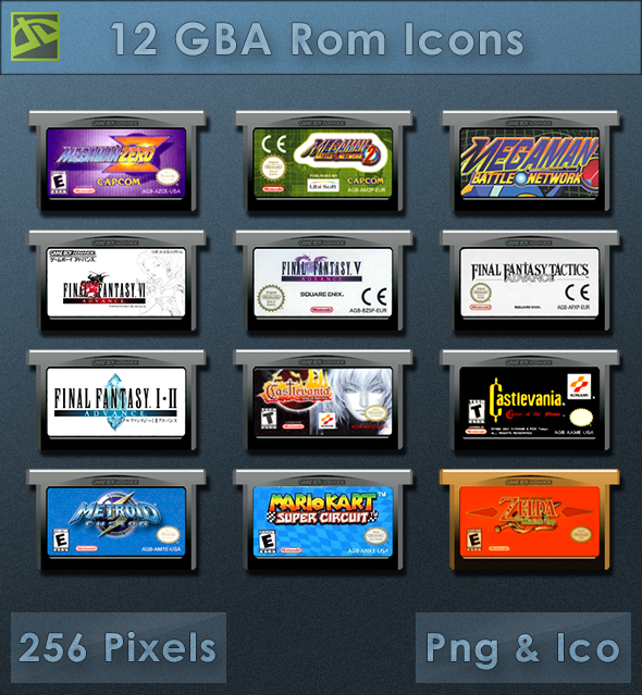 GBA Roms [Cartridge Icons] VoidSentinel DeviantArt