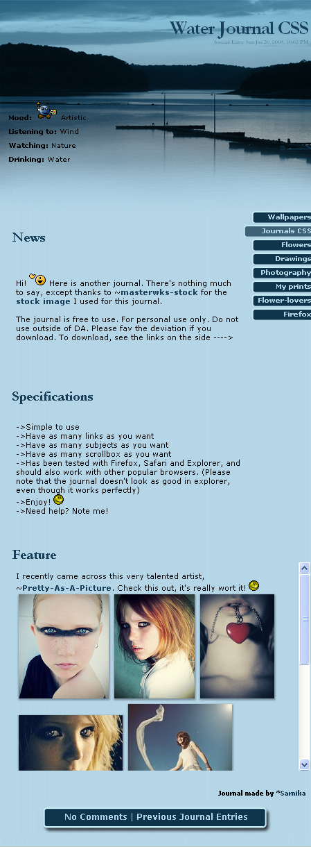 Water Journal CSS