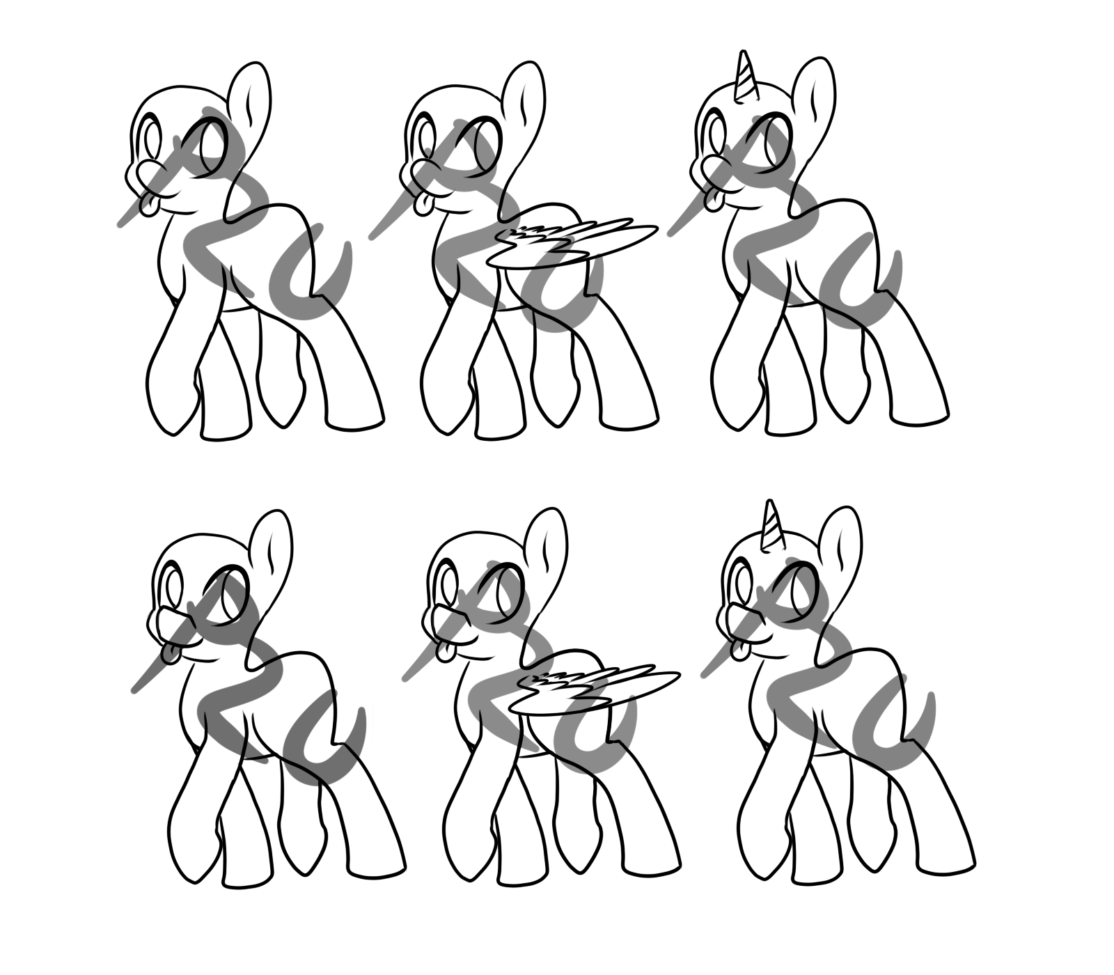 P2U Pony Bases - 50 points by CherrelAnn on DeviantArt