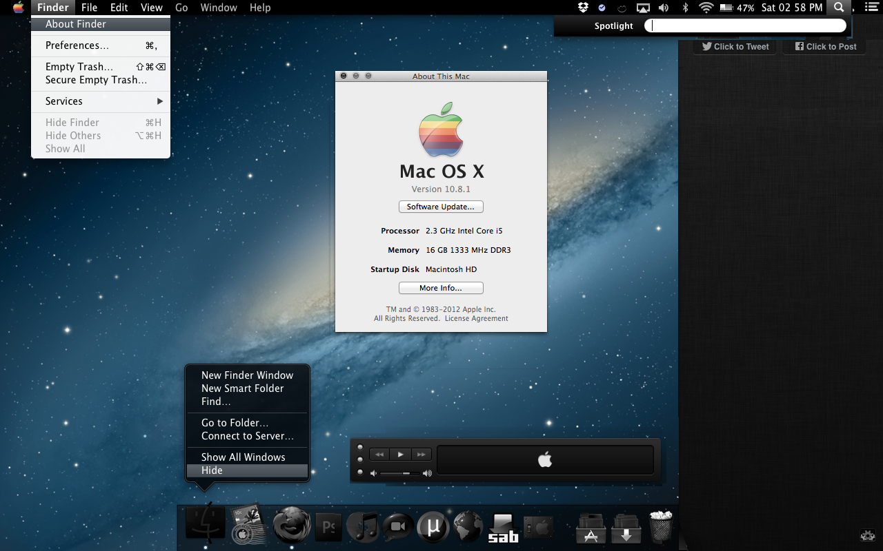 Black OSX Mountain Lion