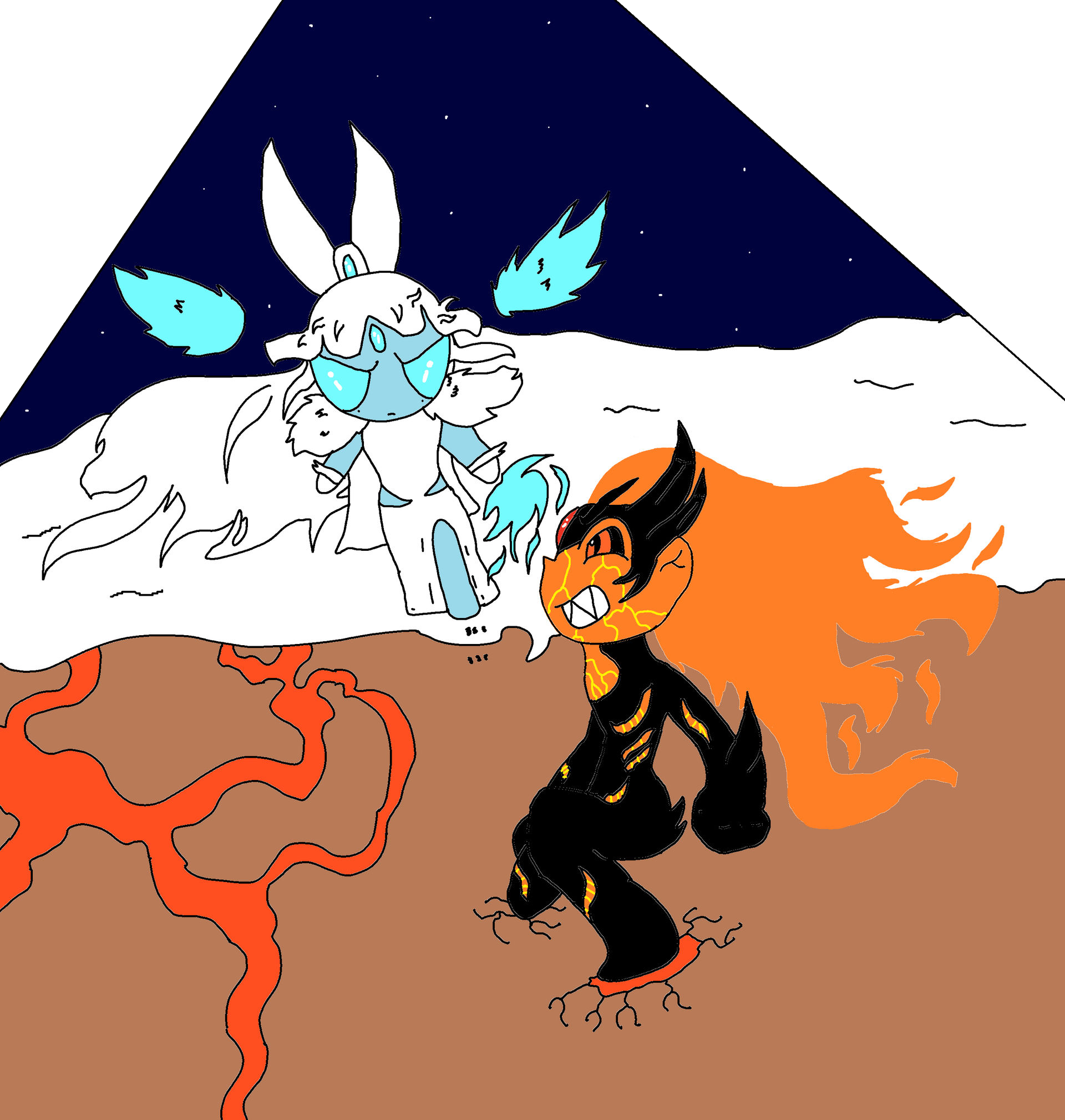 Fire vs Ice by jakslash17 on DeviantArt