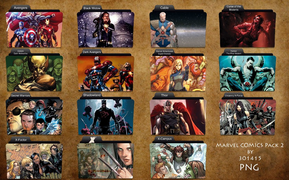 Marvel Comics Folder Pack 2 by 3o1415 on DeviantArt