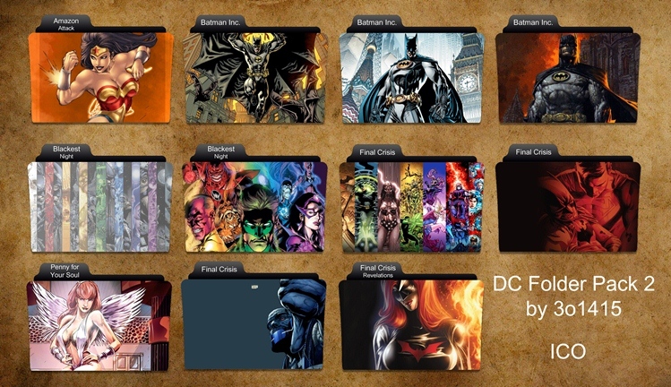 DC Comics Folder Icons 2 by 3o1415 on DeviantArt
