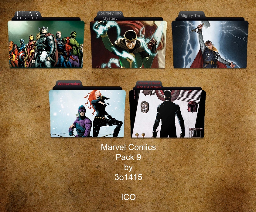 Marvel Comics Folder Icons 9 by 3o1415 on DeviantArt