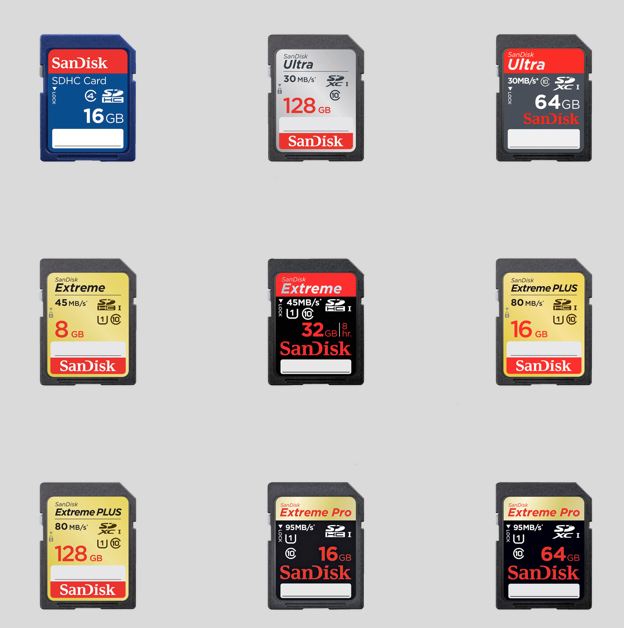 Sandisk SD Card Icons