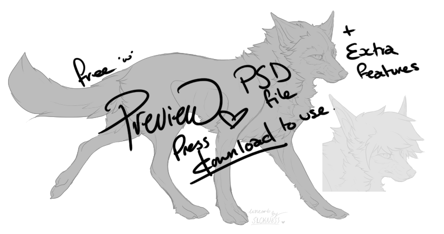 Canine lineart with optional features