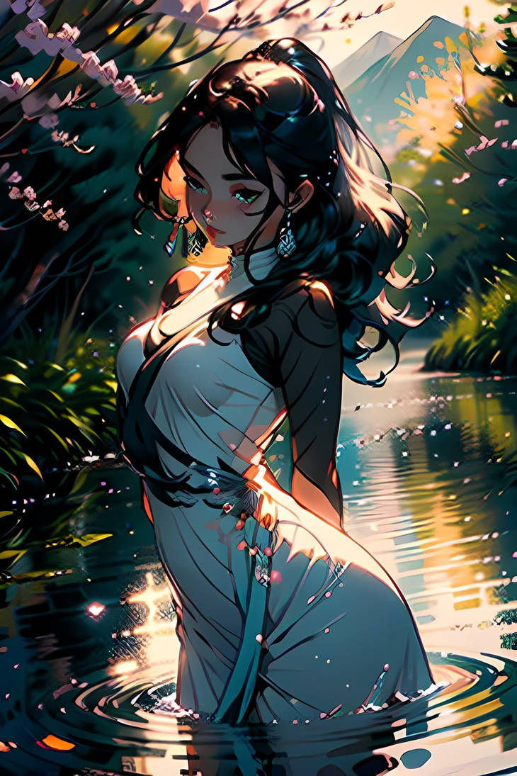 Girl at the Lagoon by ReyIvory on DeviantArt