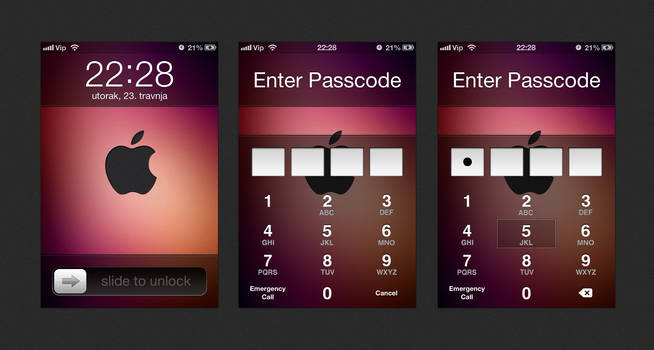Flat Lockscreen Theme iP4(S)