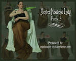 Seated Nouveau Lady PACK 3 by themuseslibrary