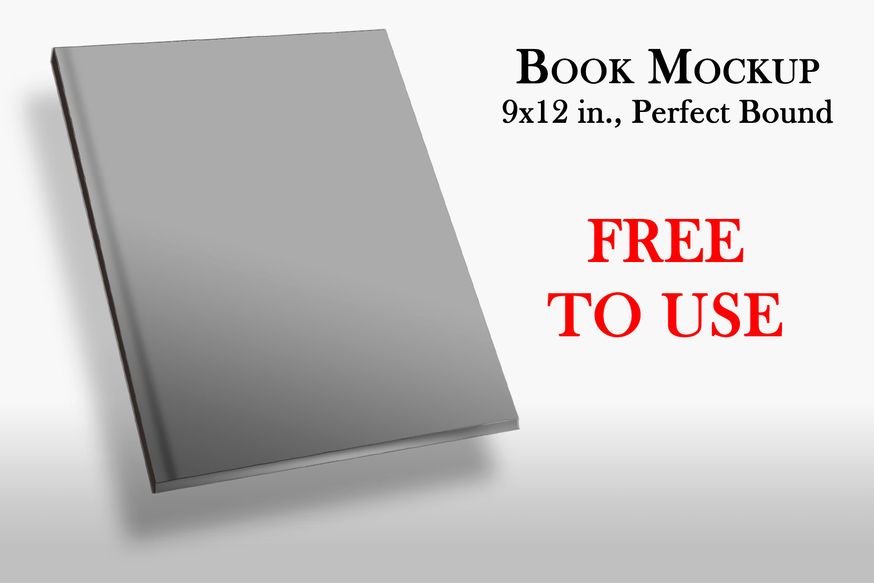 9x12 IN Angled Perfect Bound Book Cover Mockup