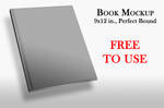 9x12 IN Angled Perfect Bound Book Cover Mockup