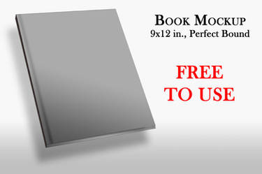 9x12 IN Angled Perfect Bound Book Cover Mockup