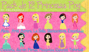 Pack de 12 Princesas Png