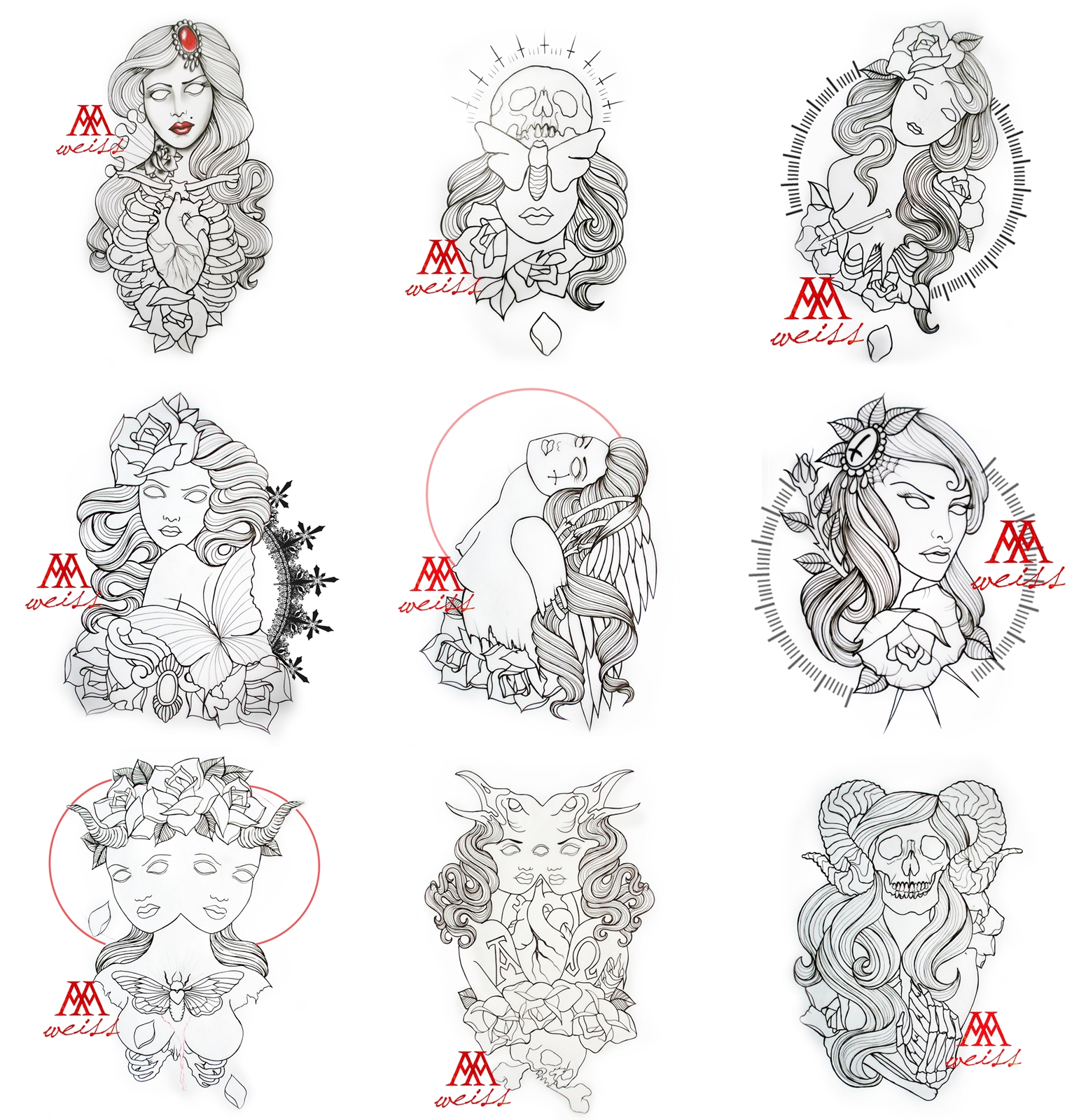 tattoo outlines 9 pcs pack part 3 free download