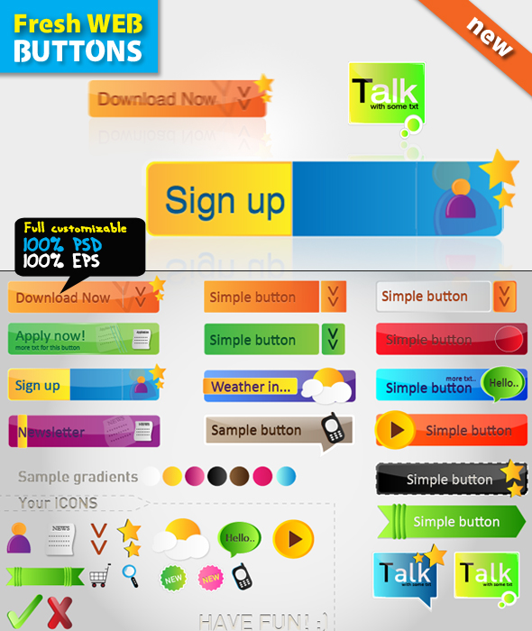 Fresh WEB Buttons