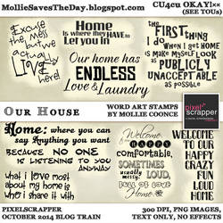 Our House Word Art Stamps