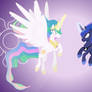 Celestia and Luna Attacking (Wallpapers)