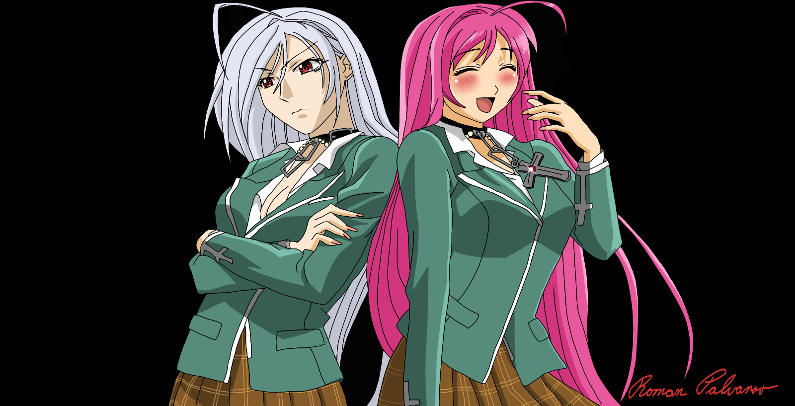 Rosario Vampire Inner and Outer Moka Drawing by Toman128 on DeviantArt.