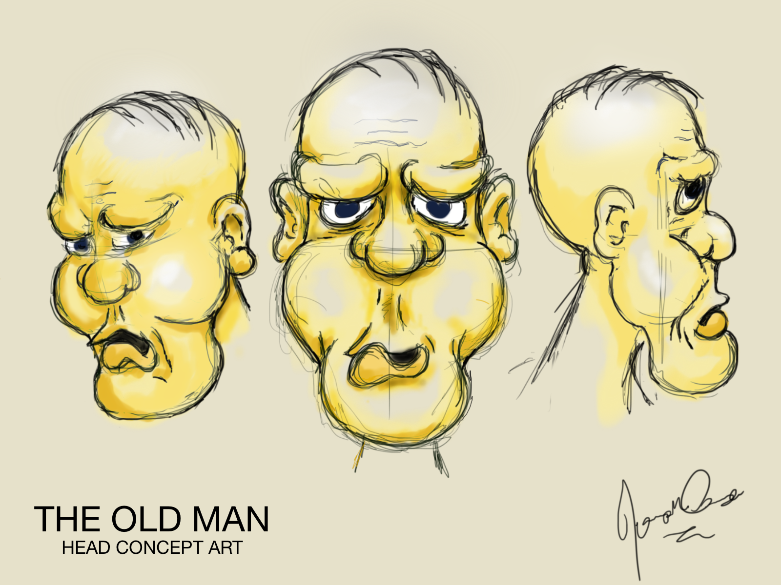 Old Man 3 head pose by Art-by-JRAbrego on DeviantArt