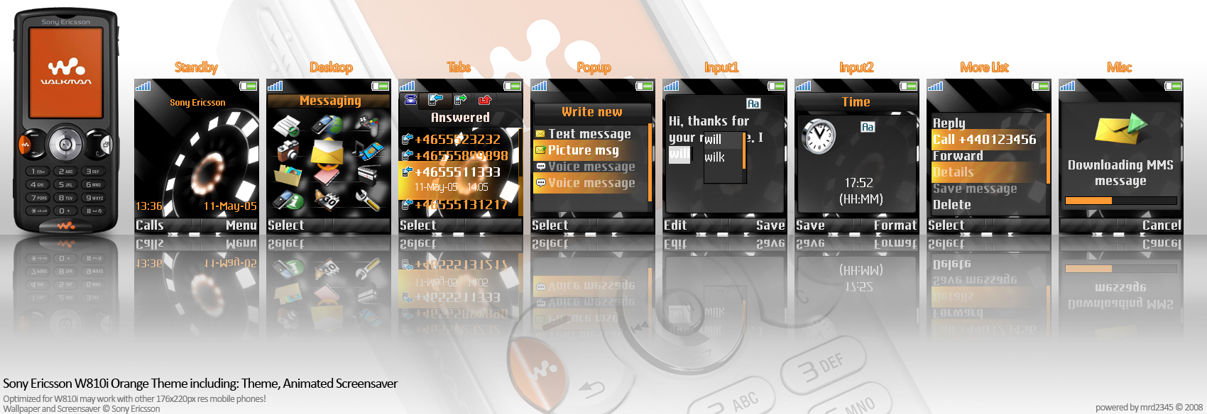 Orange Theme for Sony Ericsson