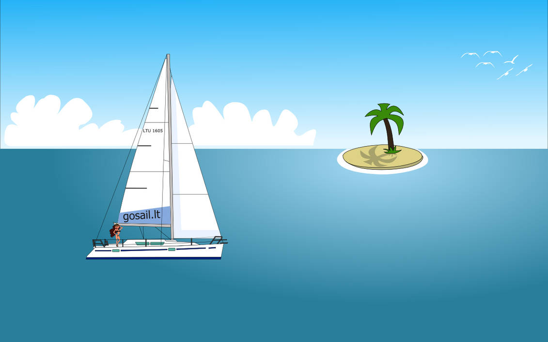 yacht in the ocean by NePosas