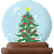 Christmas tree in snow globe