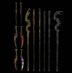 Dragon Priests weapons mmd xps
