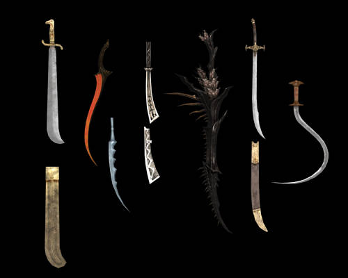 XPS and MMD Curve swords pack