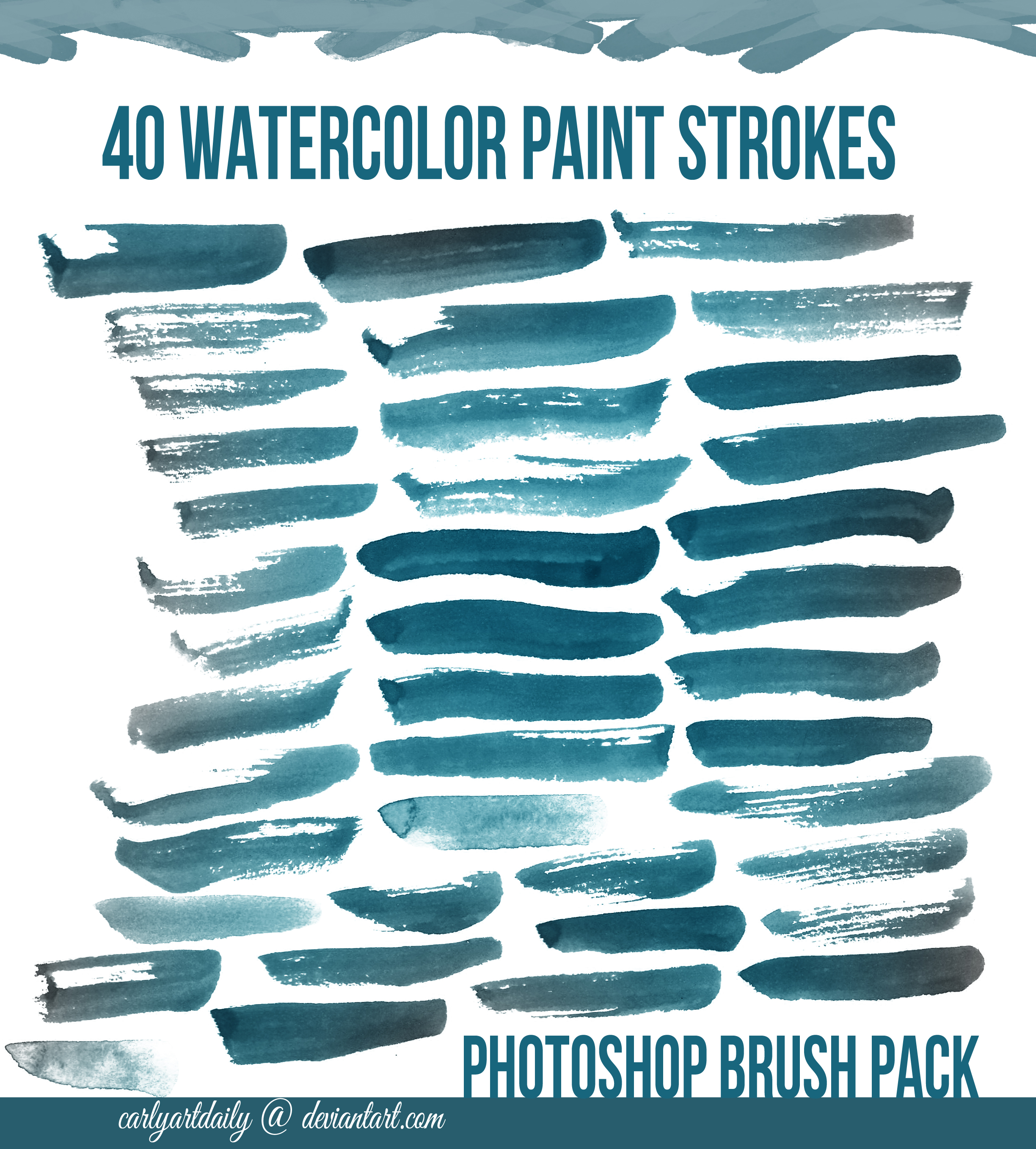 40 Watercolor Brushes by carlyartdaily