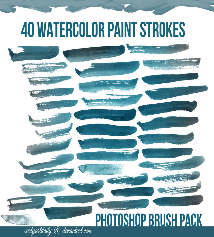 40 Watercolor Brushes by carlyartdaily