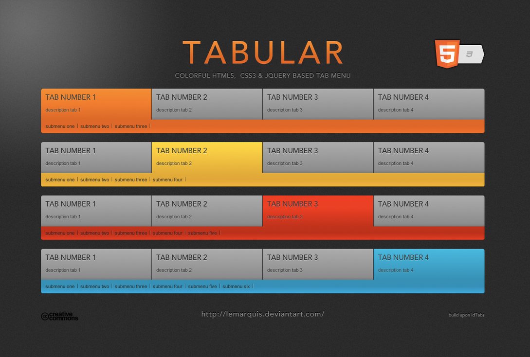 Tabular Menu by LeMarquis