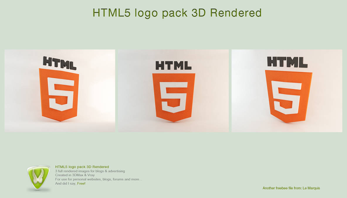 3D HTML5 Logo by LeMarquis