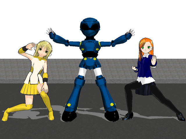 MMD - AkibaRanger roll-call pose pack