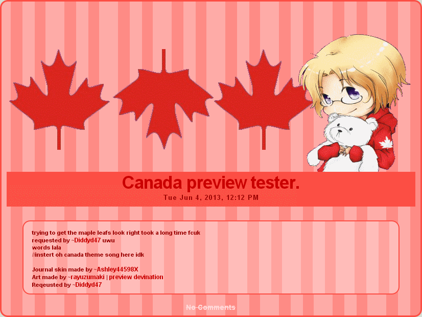 Journal skin: Canadian version