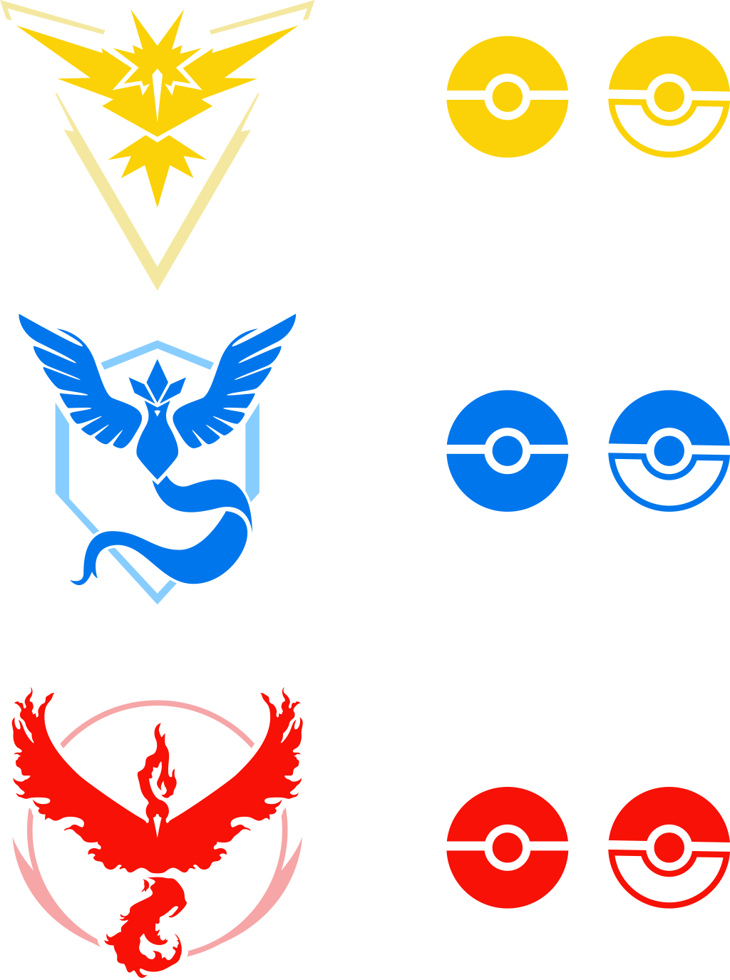 PokeMon Go - Team Logos