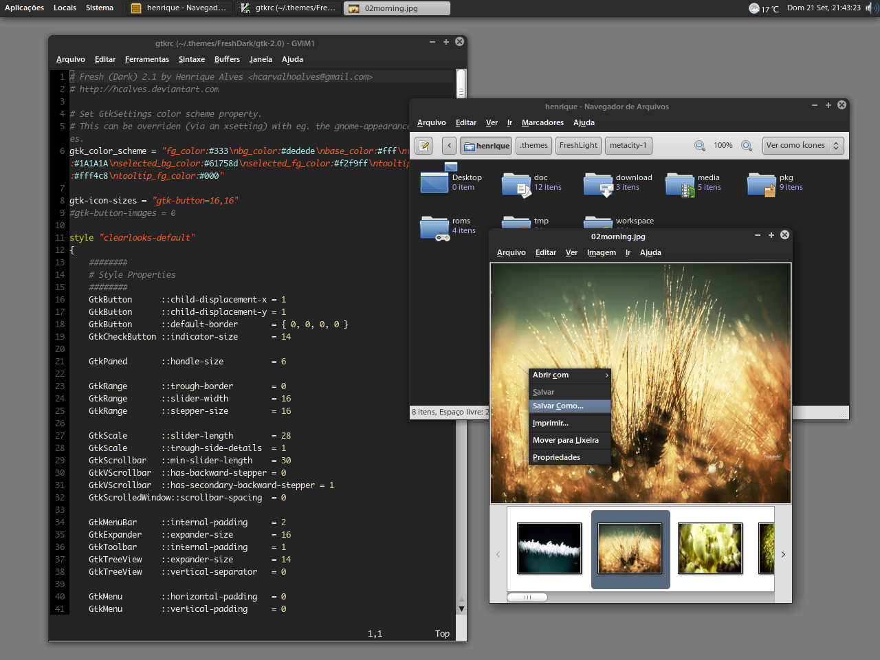 Fresh Dark Gnome Theme 2.1 by hcalves