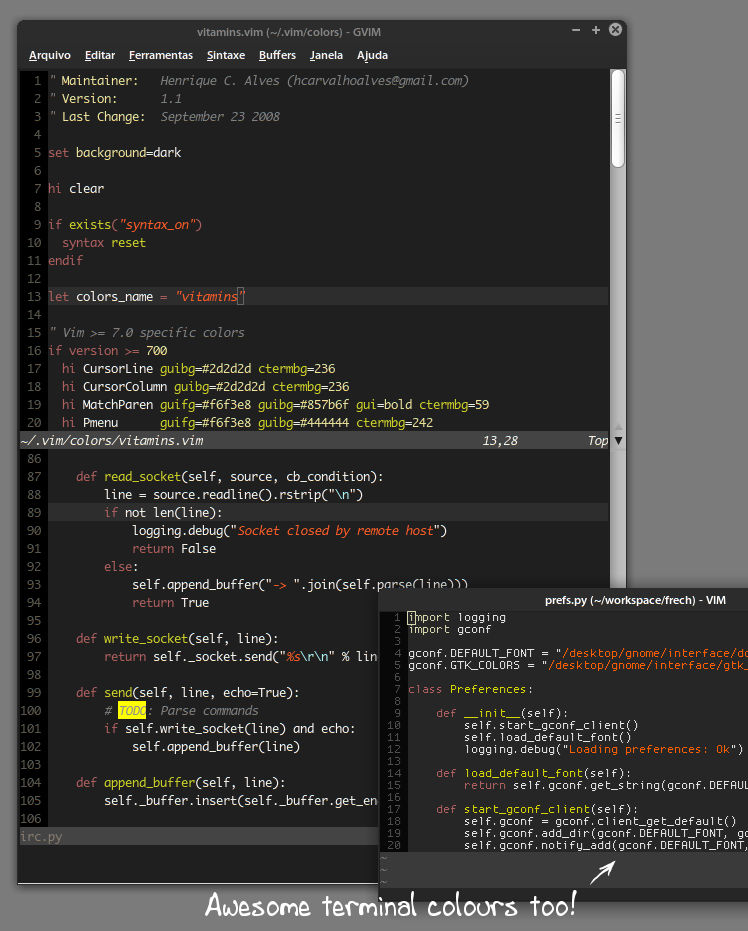 Vitamins Vim Colorscheme by hcalves on DeviantArt
