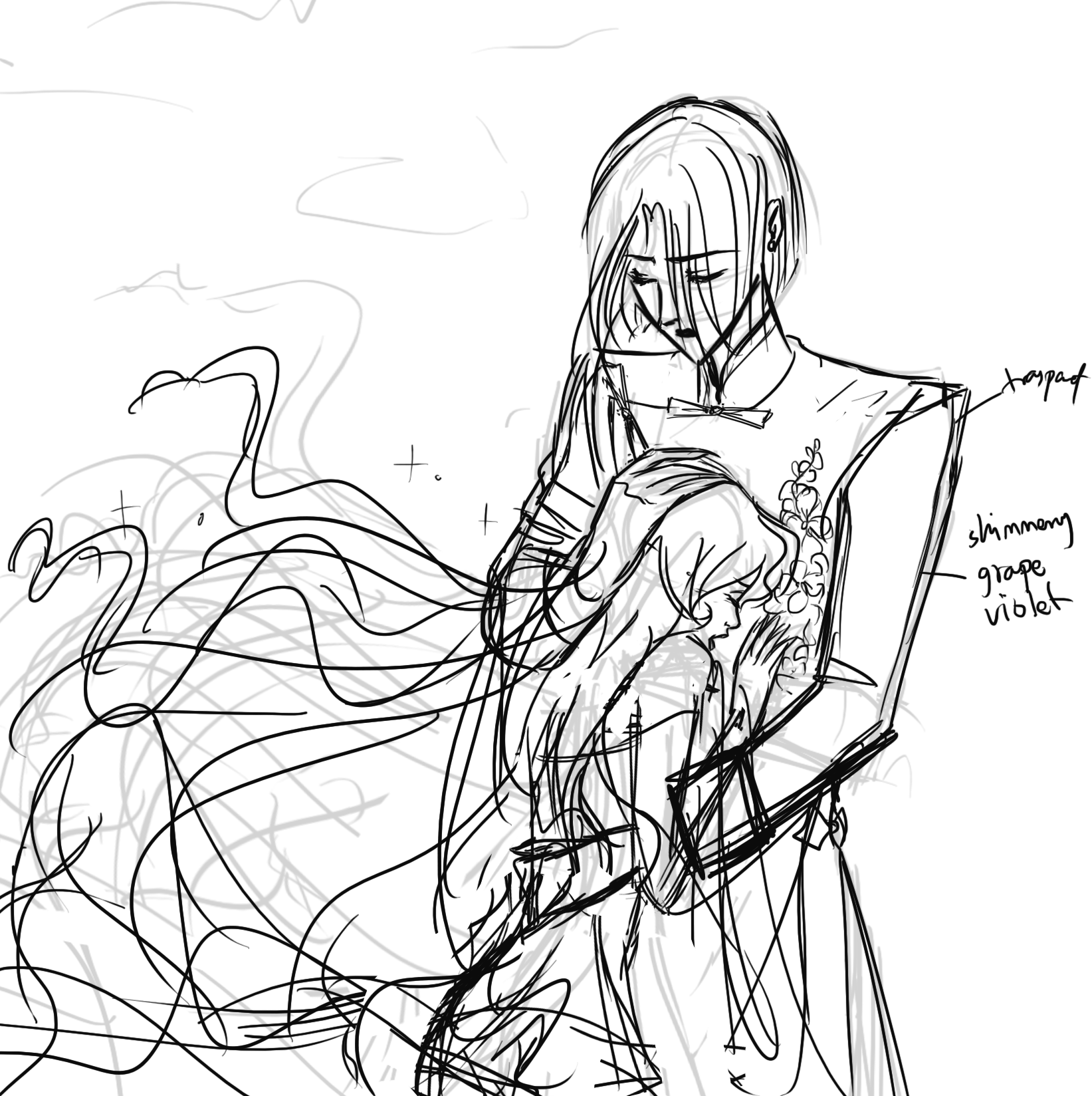 Count D And Lady Amaltheya Sketch