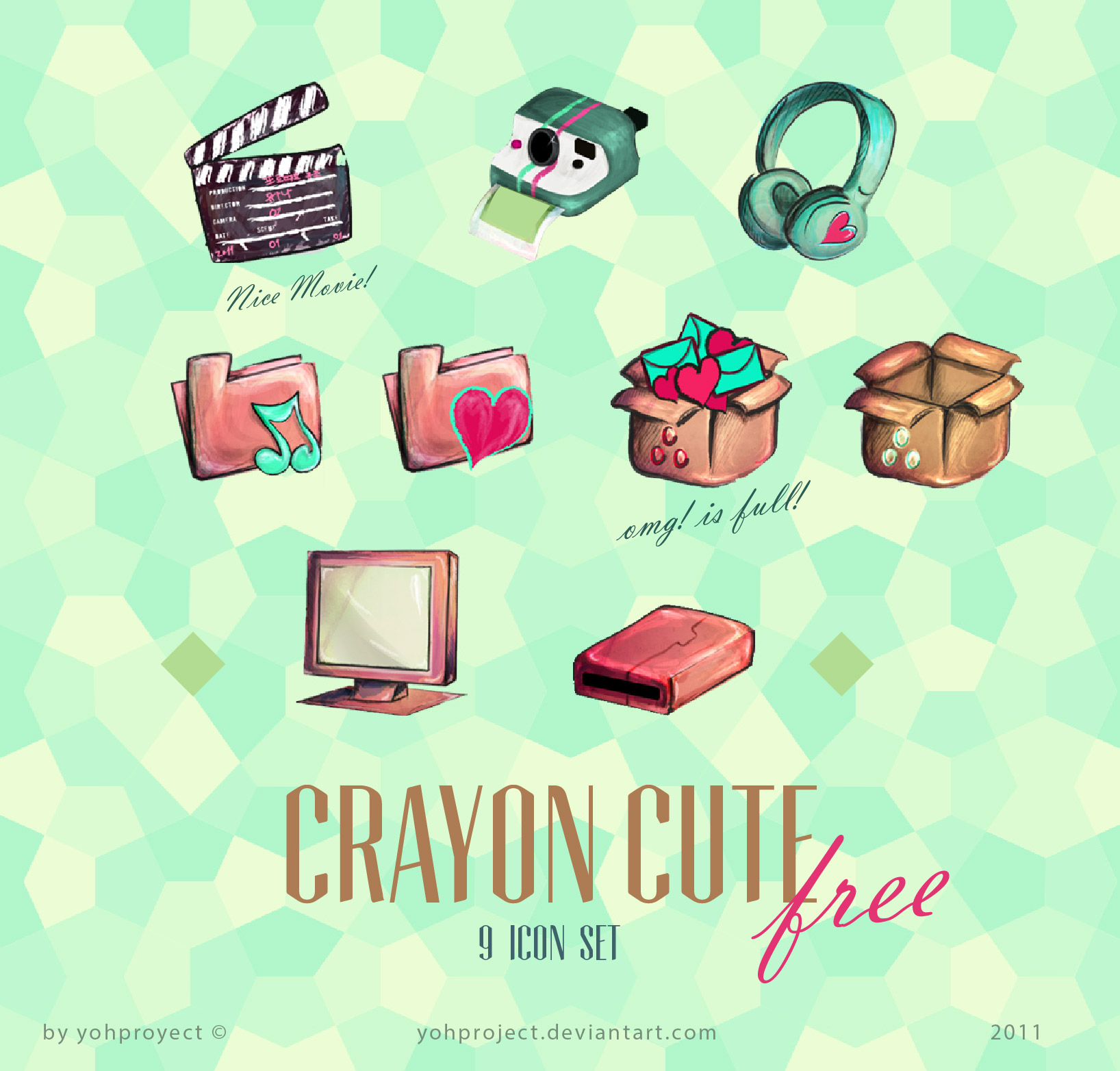 Crayon Cute Korean icons by YohProject on DeviantArt