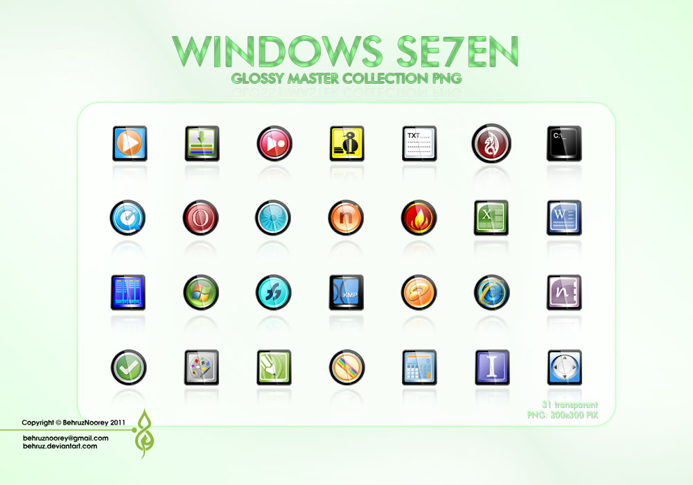 Glossy windows se7en icons