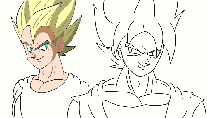 Drawing Goku and Vegeta