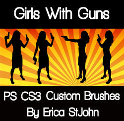 Girls With Guns PS CS3 Brushes